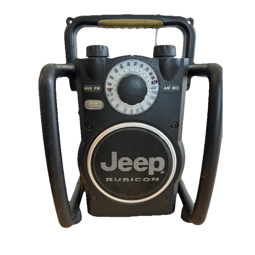 Jeep Rubicon Radio AM FM Rugged Outdoor AC/DC Boom Box Vintage JXRR Black